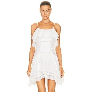 ISABEL MARANT ETOILE  Moly Lace-Trimmed Cotton-Voile Mini Dress